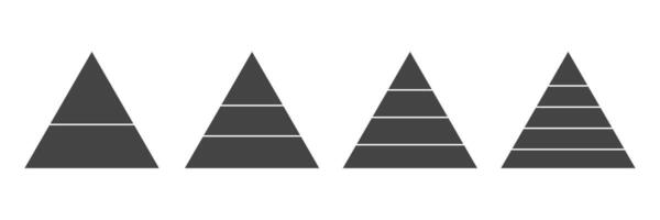 Black triangle shapes pie chart. Inforgaphic Pyramids Template for diagram and presentation. illustration vector
