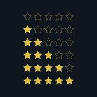 Star Rating Progression Chart in Gold on Dark Background vector