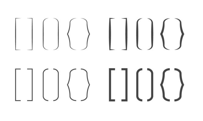Parenthesis icons. Brackets