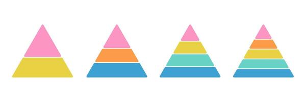 Set of colorful pyramid. InforgaphicTemplate for diagram, presentation and pie chart vector
