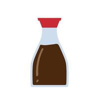 Soy sauce bottle flat vector