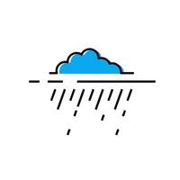 Rain. A cloud with falling raindrops. Autumn weather. Outline icon on a white background. illustration vector