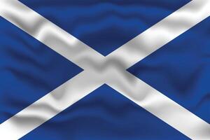 Waving Flag of Scottish with Textured Effect. vector