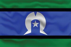 Waving Flag of Torres Strait Islander with Textured Effect. vector