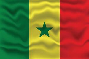Waving Flag of Senegal with Textured Effect. vector