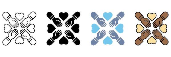 unity concept line icon. Simple element illustration. vector