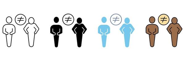 difference concept line icon. Simple element illustration. vector