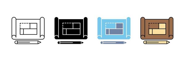 blueprint concept line icon. Simple element illustration. vector