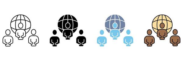 MULTICULTURAL concept line icon. Simple element illustration. vector