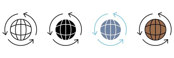 GLOBAL concept line icon. Simple element illustration. vector