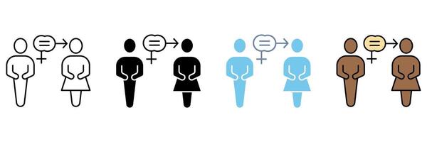 GENDER EQUALITY concept line icon. Simple element illustration. vector