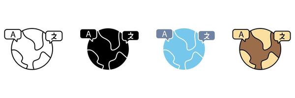 languages concept line icon. Simple element illustration. vector