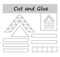 DIY worksheet. Color, cut parts of the image and glue on the paper. vector