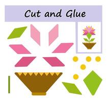 Educational paper game for children Cut parts of the image and glue on the paper. vector