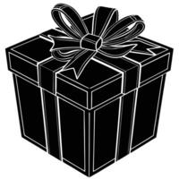 Elegant Black Gift Box with Bow A Perfect Present Illustration vector