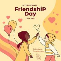 Happy International Friendship Day Best wishes, images, messages and greetings to share. vector