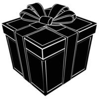 Elegant Black ,Gift Box with Bow A Perfect Present Illustration vector