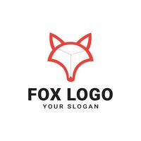 Fox Logo Line Art Design vector