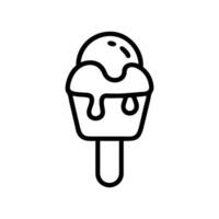Ice Cream Cone with Drip Line Style vector