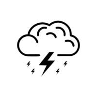 Cloud with Lightning and Rain Icon vector