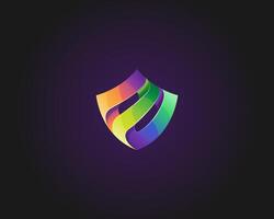Abstract colorful shield logo gradient vector