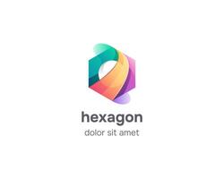 Creative colorful hexagon logo gradient vector