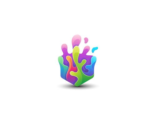 Creative colorful splat logo template
