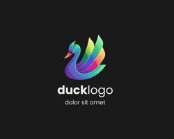 Abstract creative colorful duck logo gradient vector