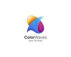 Abstract colorful wave with gradient logo vector
