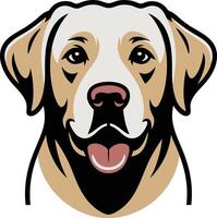 A dog's head is shown in a cartoon style vector