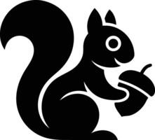 Squirrel with acorn clip art vector