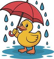 Duck in the rain vector