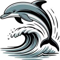 Dolphin jumping over wave vector