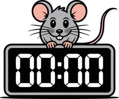 Mouse on a clock vector