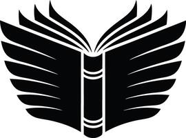An open book with wings on it vector
