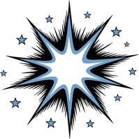 A blue star burst with stars on a white background vector