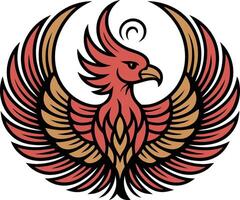 A red bird with a long tail and wings vector