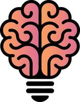 A brain with a light bulb in it vector