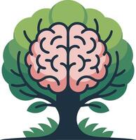 A tree with a brain in it vector