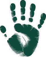 A green hand print on a white background vector