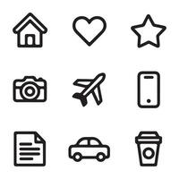 Basic UI Icon Set Line Art Style vector