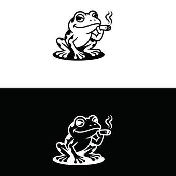 frog on a white background logo design. vector