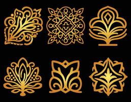Gold Luxury retro ornament Patterns Design vector