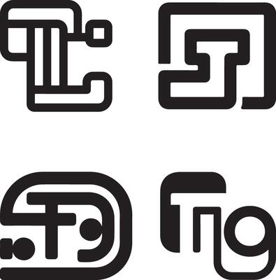 Modern Technology Icons Representing Circuitry and Device
