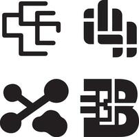 Modern Technology Icon and logo Representing Circuitry and Device vector