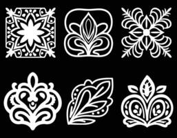 A White Decorative Floral Ornament Patterns vector