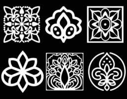 Elegant Black and White Decorative Floral Patterns vector