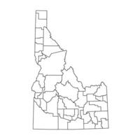 Idaho Outline Administrative Map White Isolated Background vector