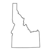 Idaho Outline Map White Isolated Background vector