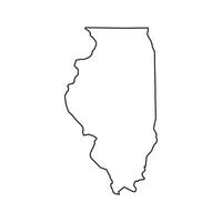 Illinois Outline Map White Isolated Background vector